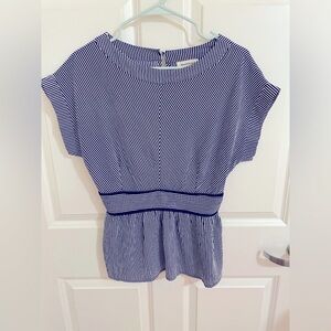 Short sleeve striped blouse